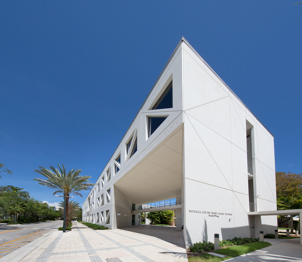 Architectural view of the UM Frost School of Music - Miami, FL 
